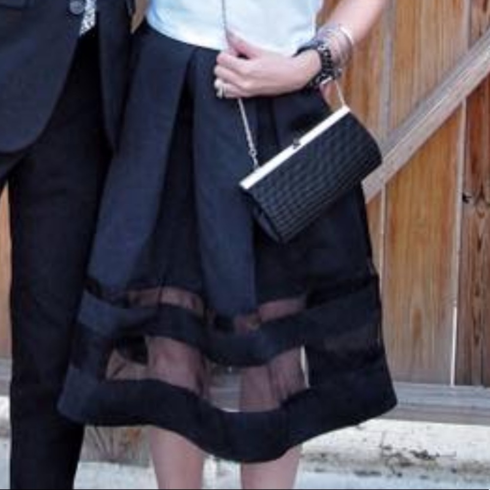 Express 0 full a-line black skirt